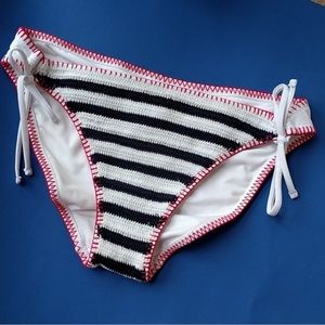Xhilaration Crochet Bikini Bottom Cheeky XL NWT Red White Blue Americana